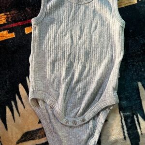 Gray Ribbed Kids One Piece